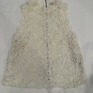 Zara Trafaluc Cream Lace Top